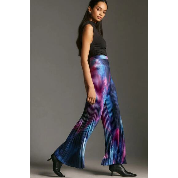 L'IDEE Bisous Pleated High Waisted Trouser Pants Women's 14‎ Galaxy Artsy Unique - Picture 2 of 15